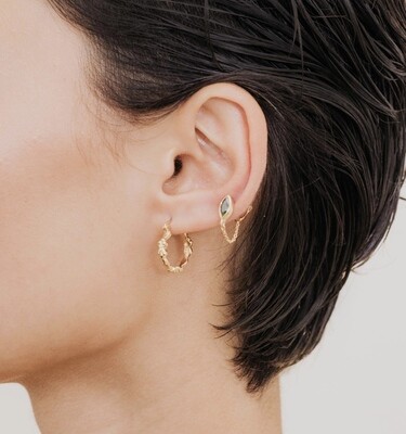 Katmandou green single stud earring