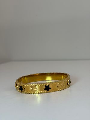 Black, white &amp;  Gold Clover Bracelet