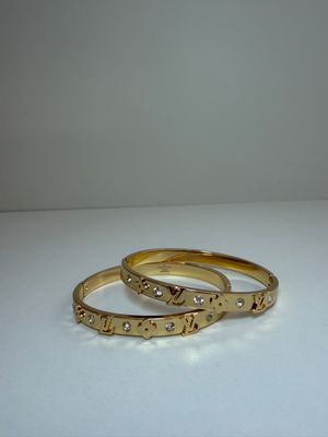 Gold Louis Vuitton  Thick Bangle Set