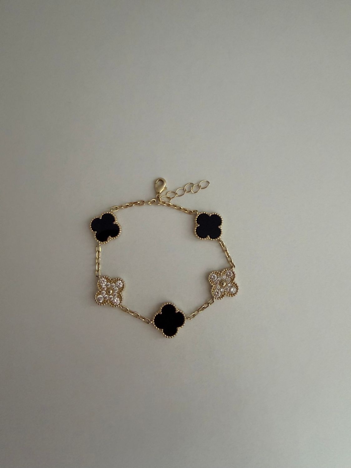 Black &amp; White  Clover Bracelet