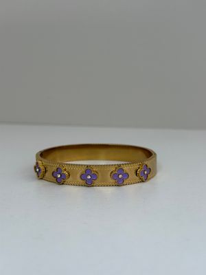 Purple Thick  Clover Bangle