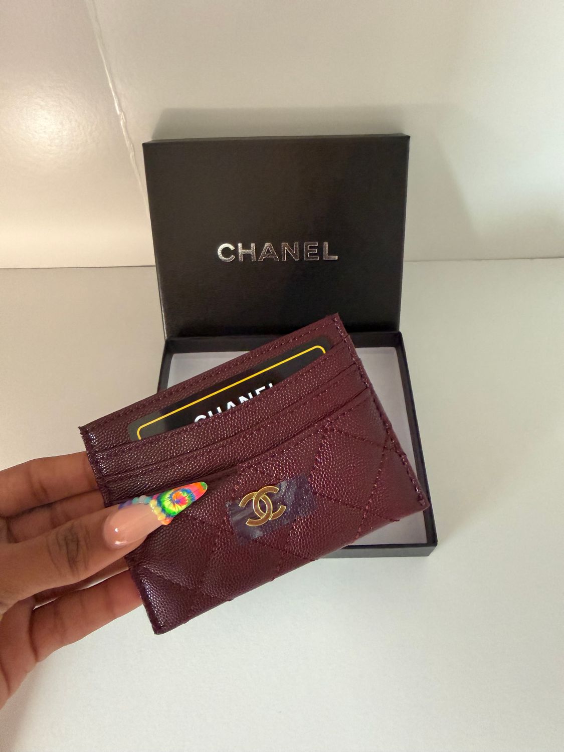 Chanel cardholder Burgundy