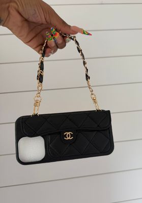 Chanel phone case black 17 Pro Max
