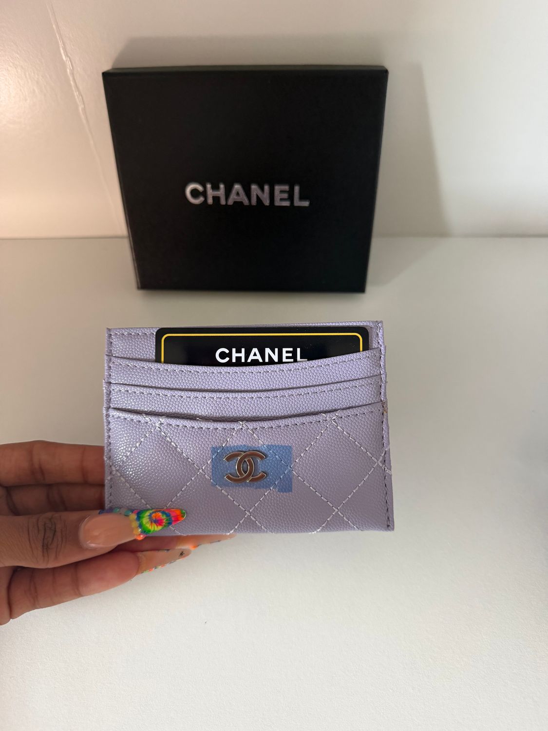 Chanel cardholder purple