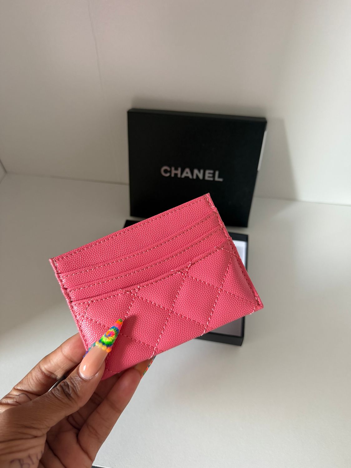 Chanel cardholder Bright pink