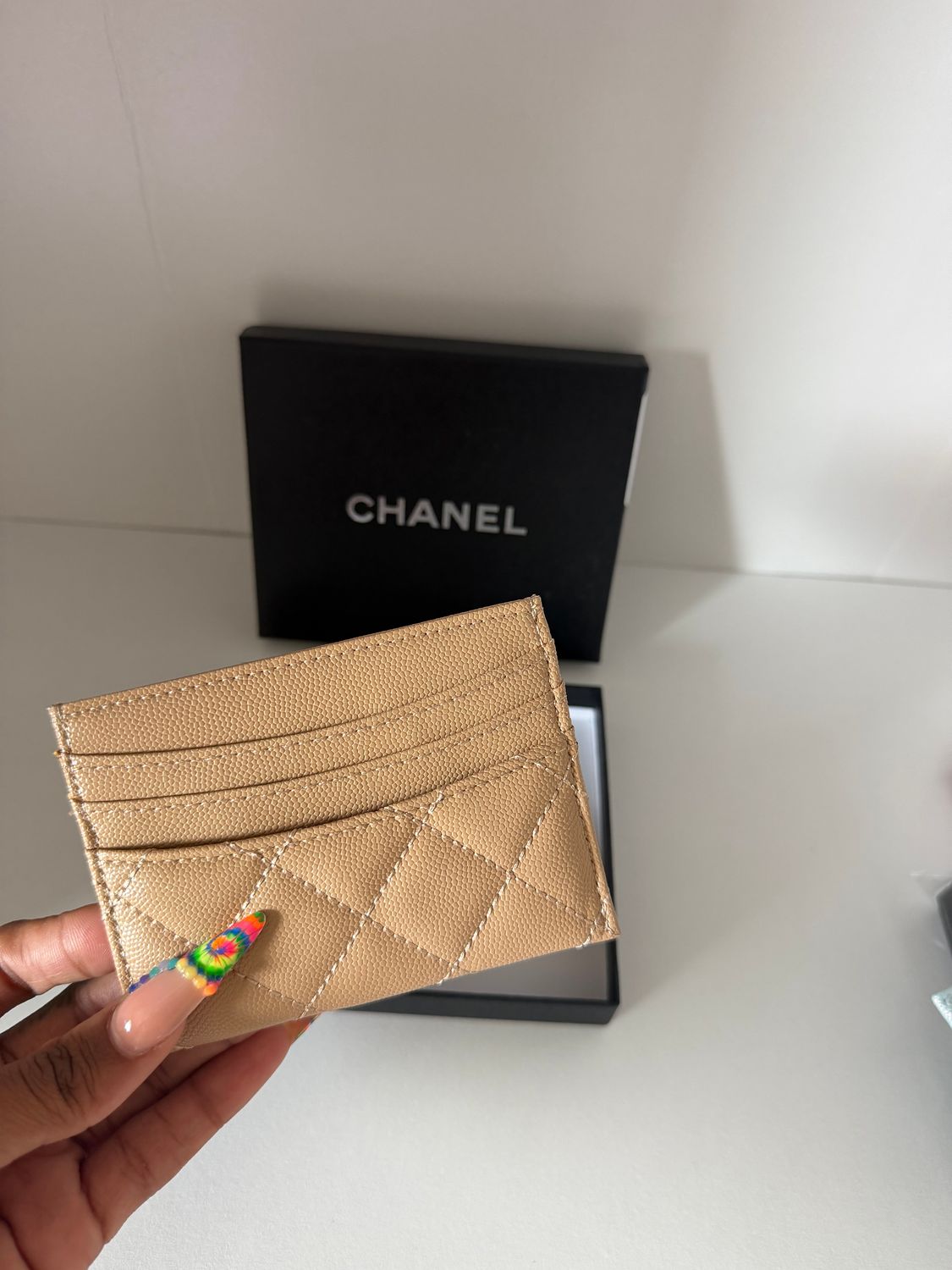 Chanel cardholder Light brown