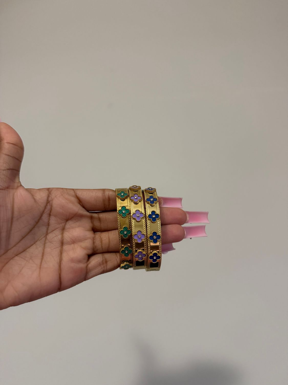 Colorful gold bracelet set