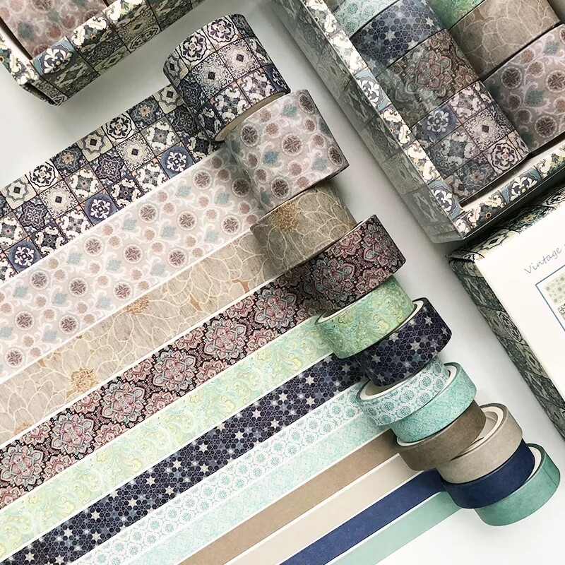Washi Masking Tape Multicolour 12 pcs