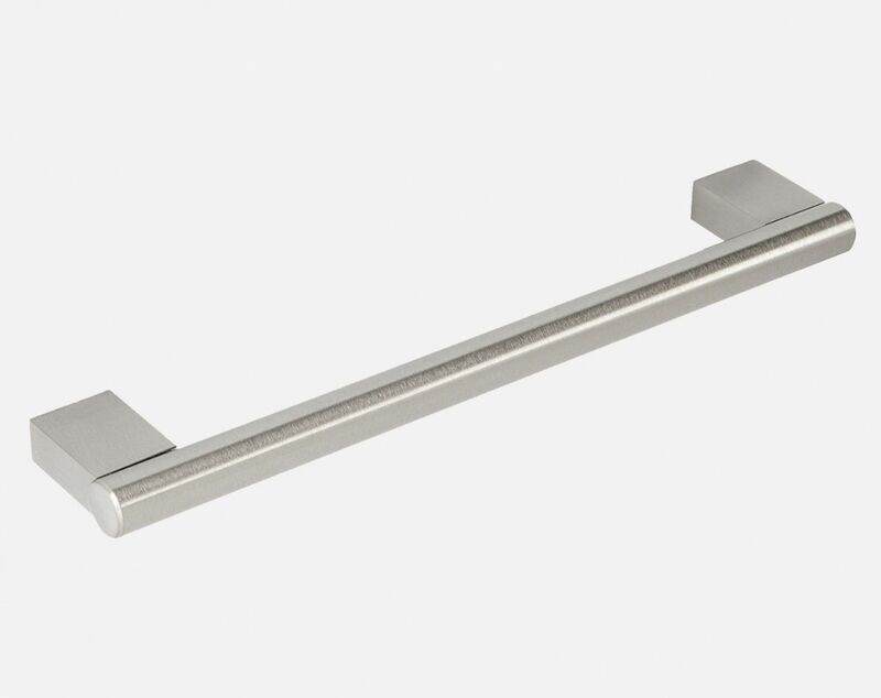 Block End Pull Handle - Brushed Steel