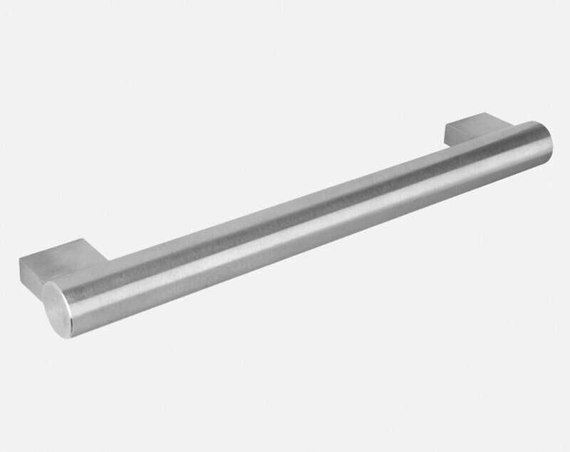 Massiv Block End Handle - Brushed Steel