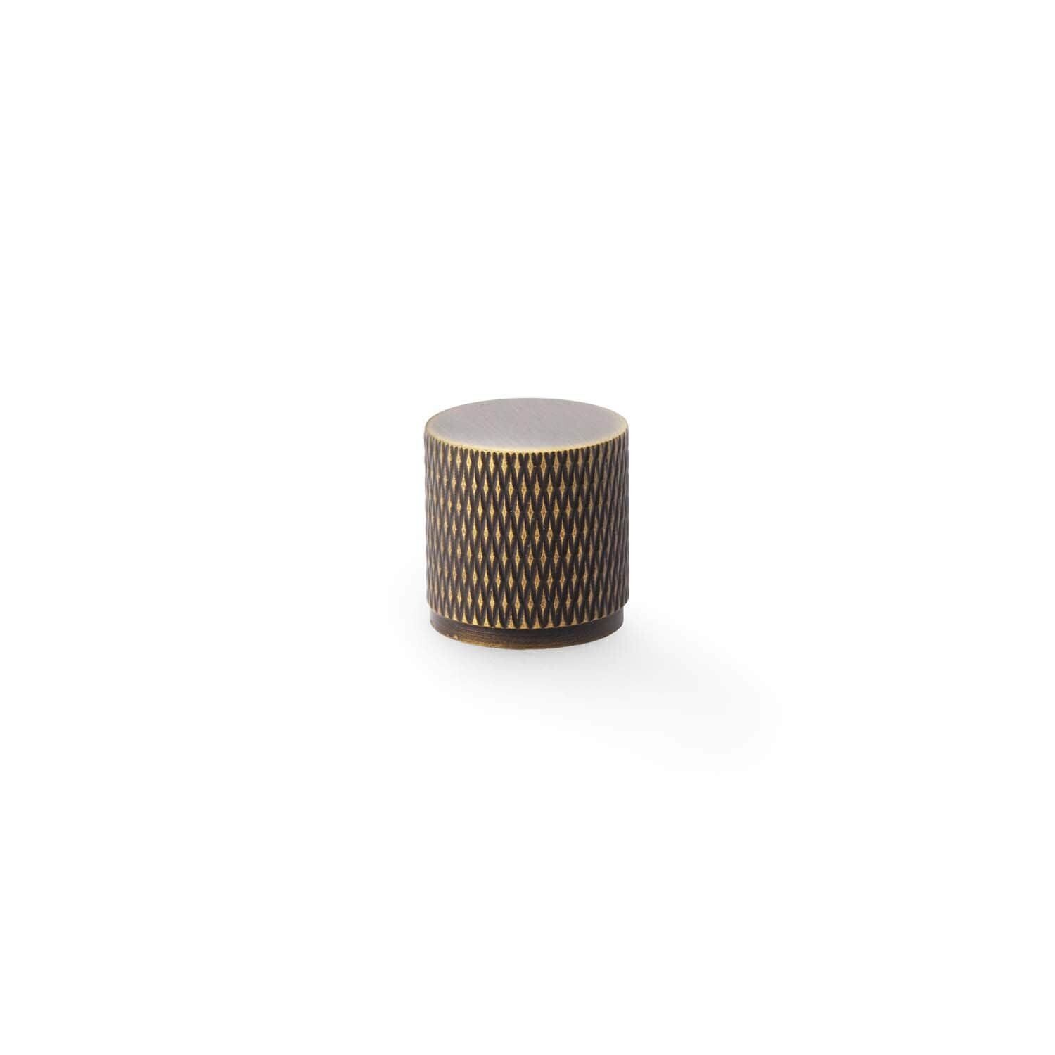 Alexander & Wilks Brunel Knurled Cylinder Knob - Small, Available Finishes: Antique Brass