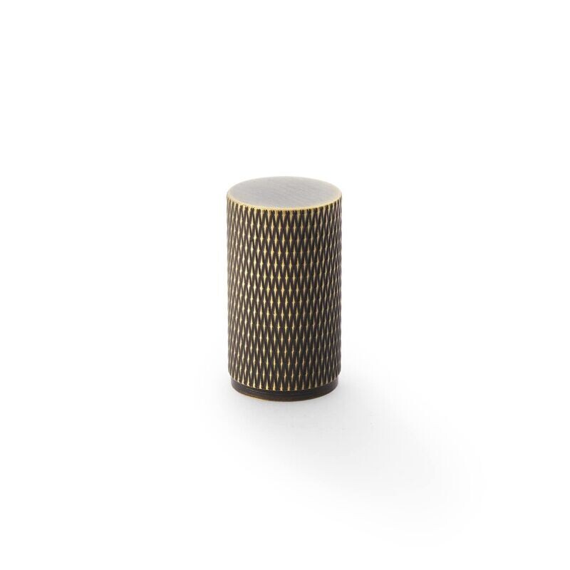 Alexander & Wilks Brunel Knurled Cylinder Knob, Available Finishes: Antique Brass