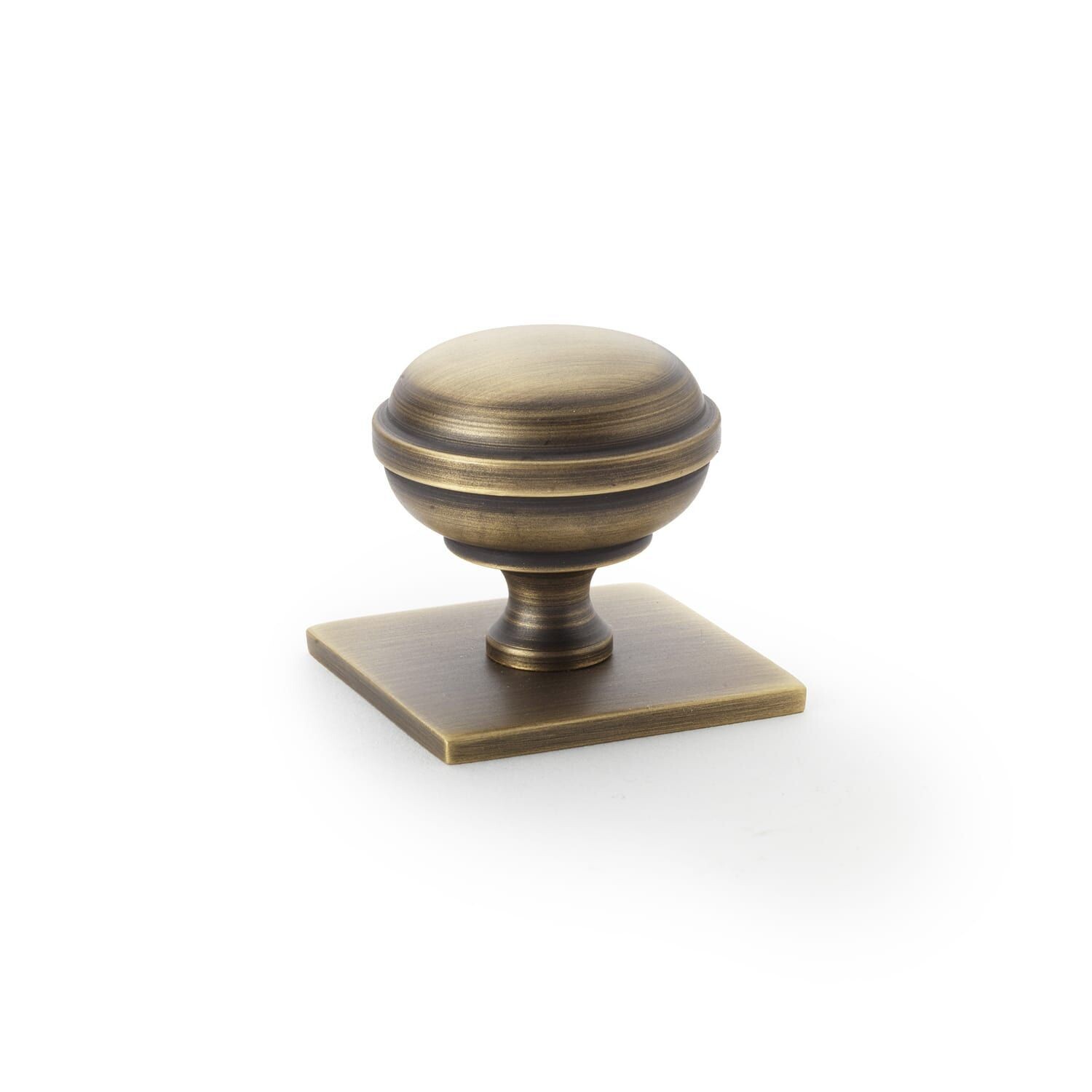 Alexander & Wilks Integral Stepped Rose Circular Knob - Small, Available Finishes: Antique Brass