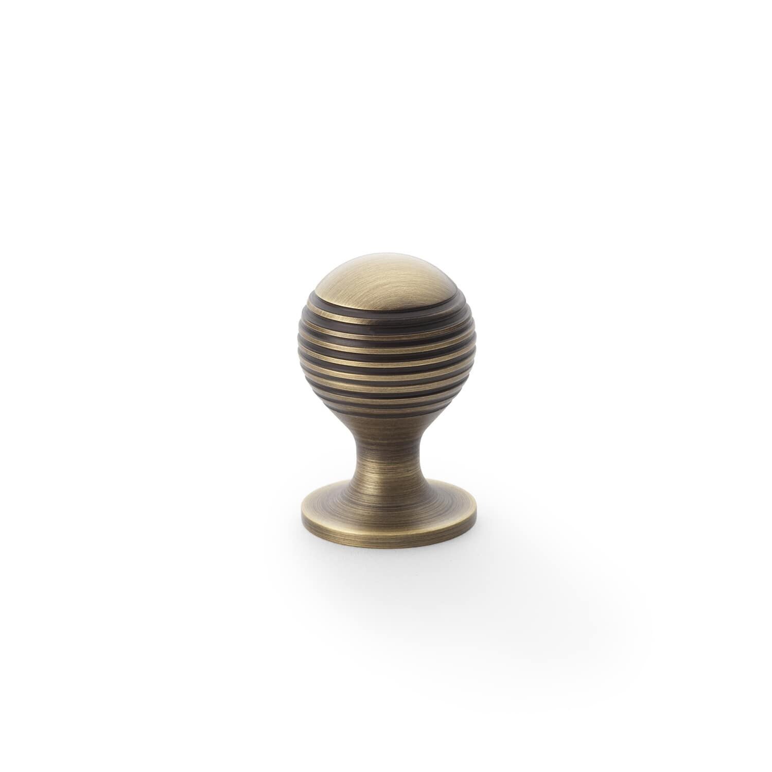 Alexander & Wilks Caesar Circular Knob on Round Rose - Small, Available Finishes: Antique Brass