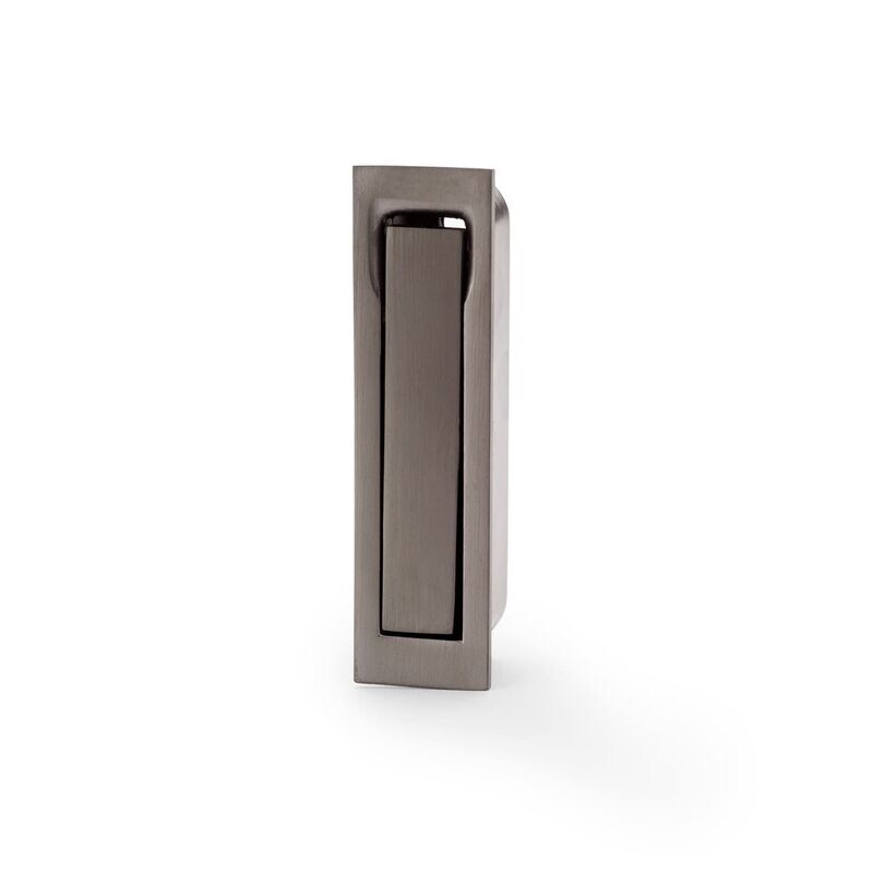 Alexander and Wilks Square Sliding Door Edge Pull, Available Finishes: Dark Bronze PVD