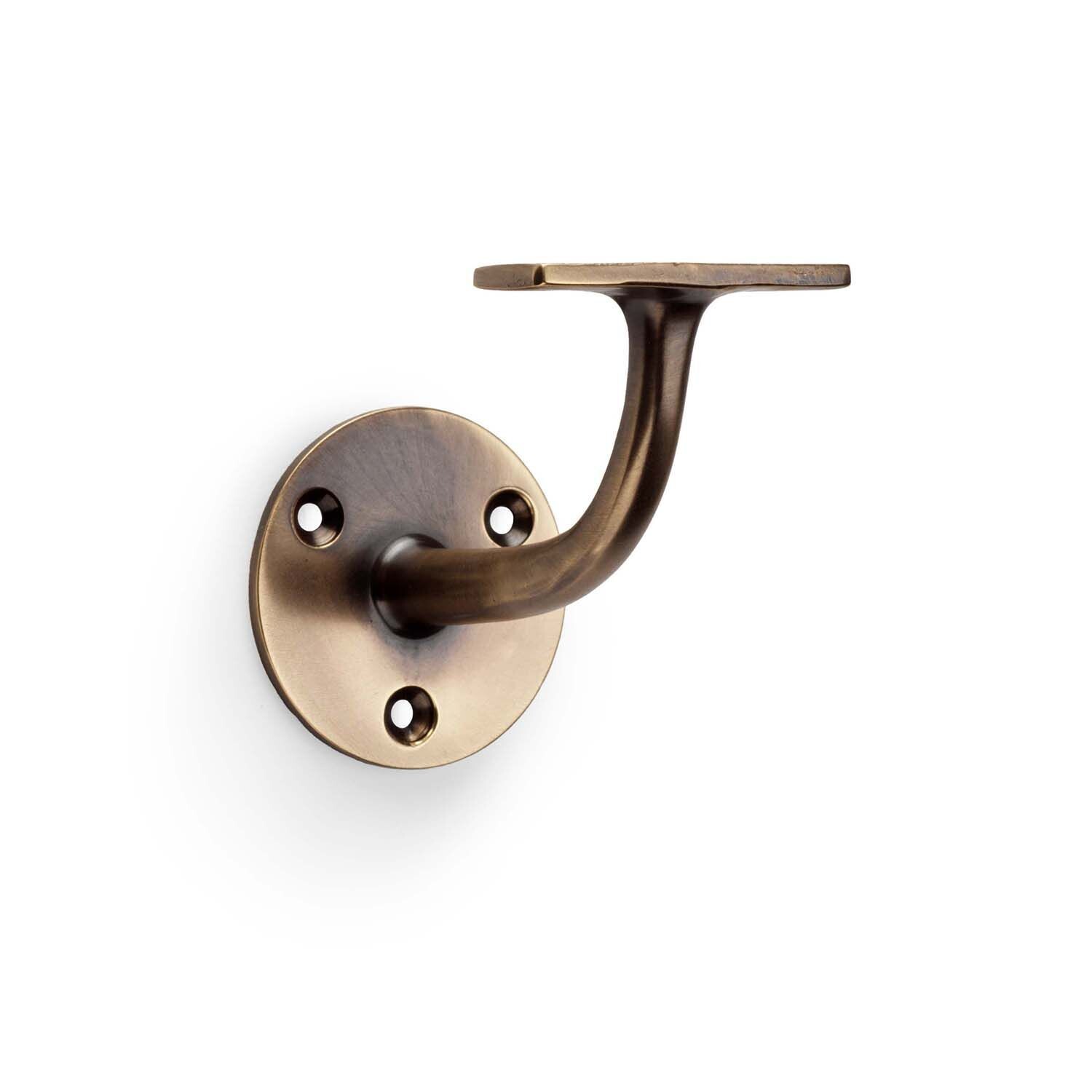 Alexander & Wilks Architectural Handrail Bracket, Available Finishes: Antique Brass