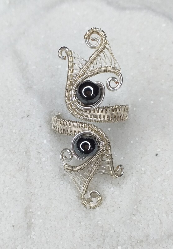 Silver Coloured Copper, Hematite Ring