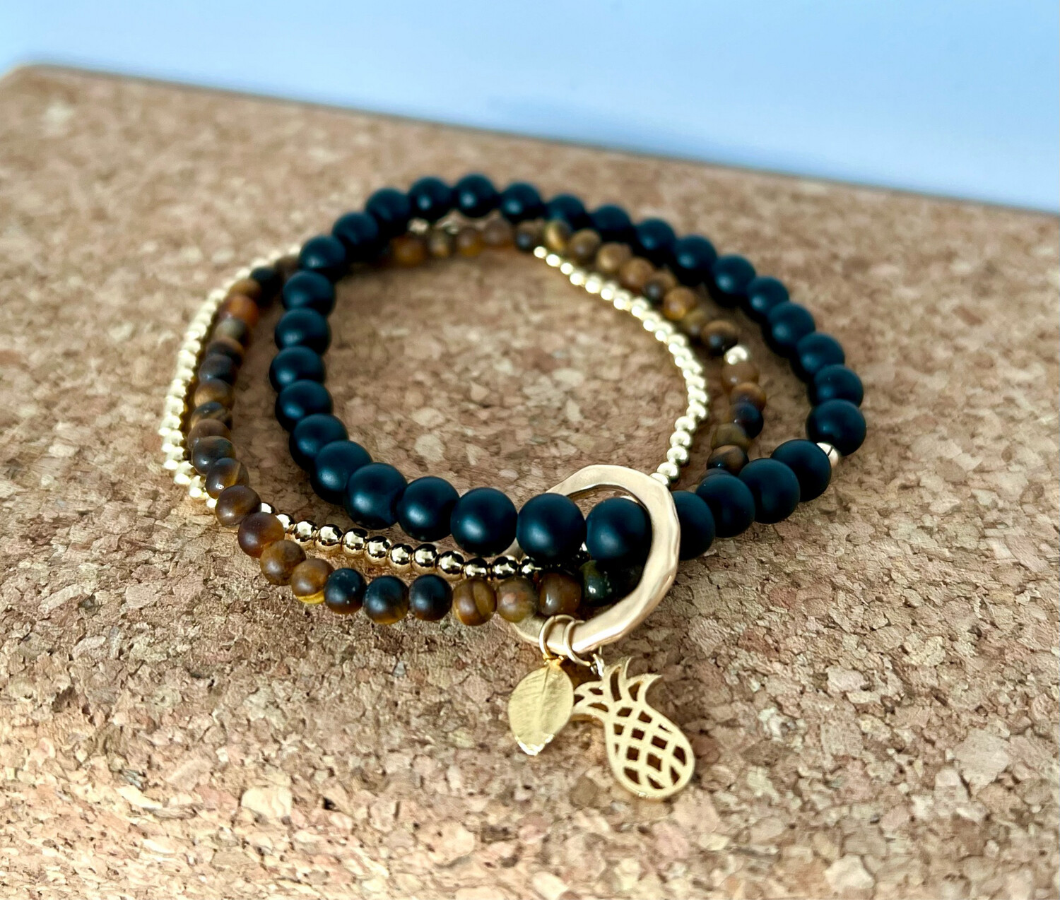 3-fach armband gold