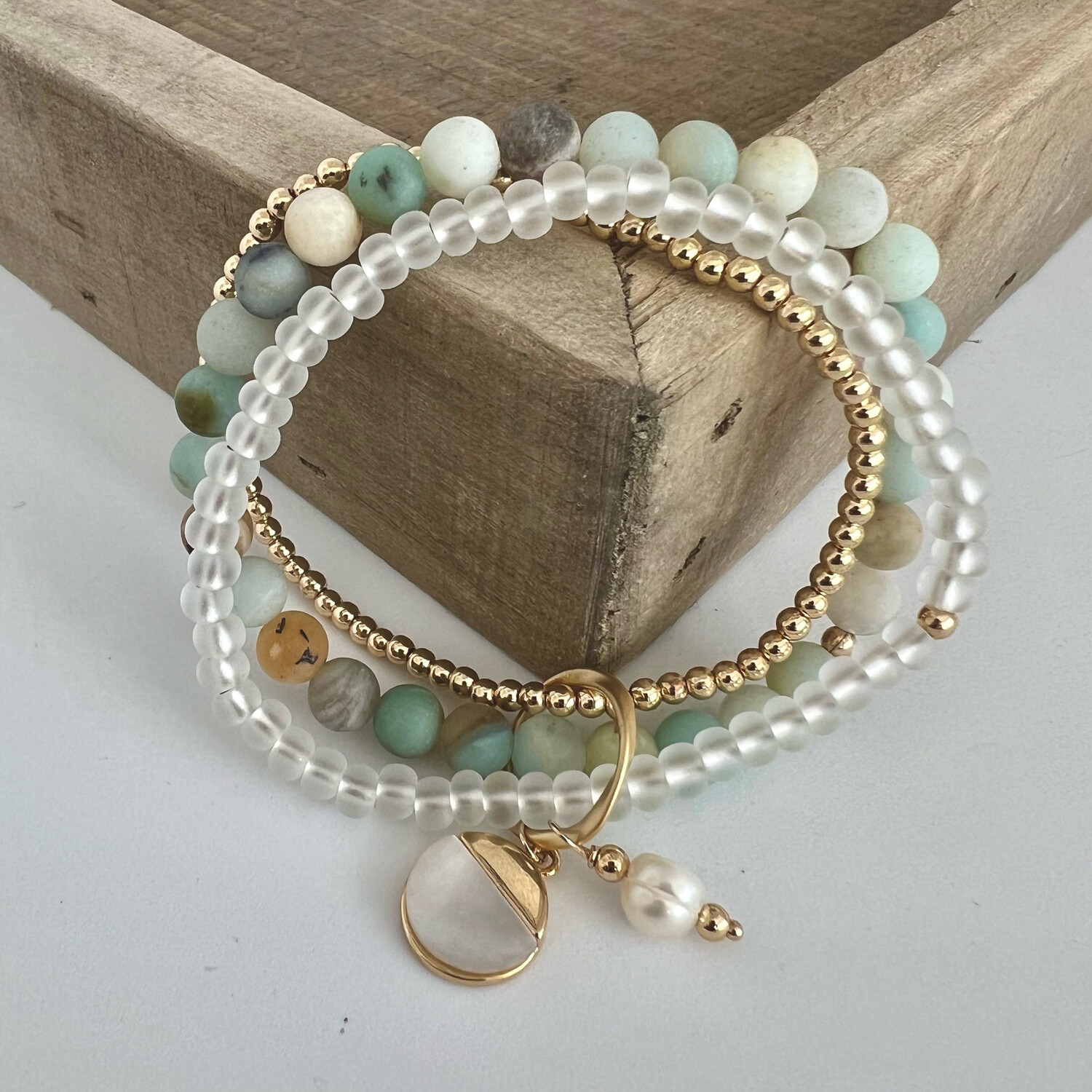 3-fach-armband amazonit gold