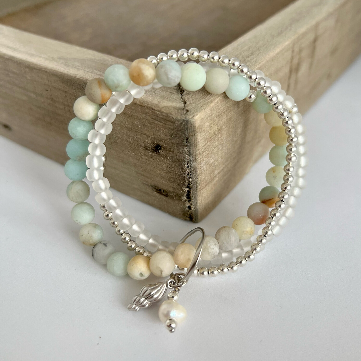 3-fach-armband amazonit silber