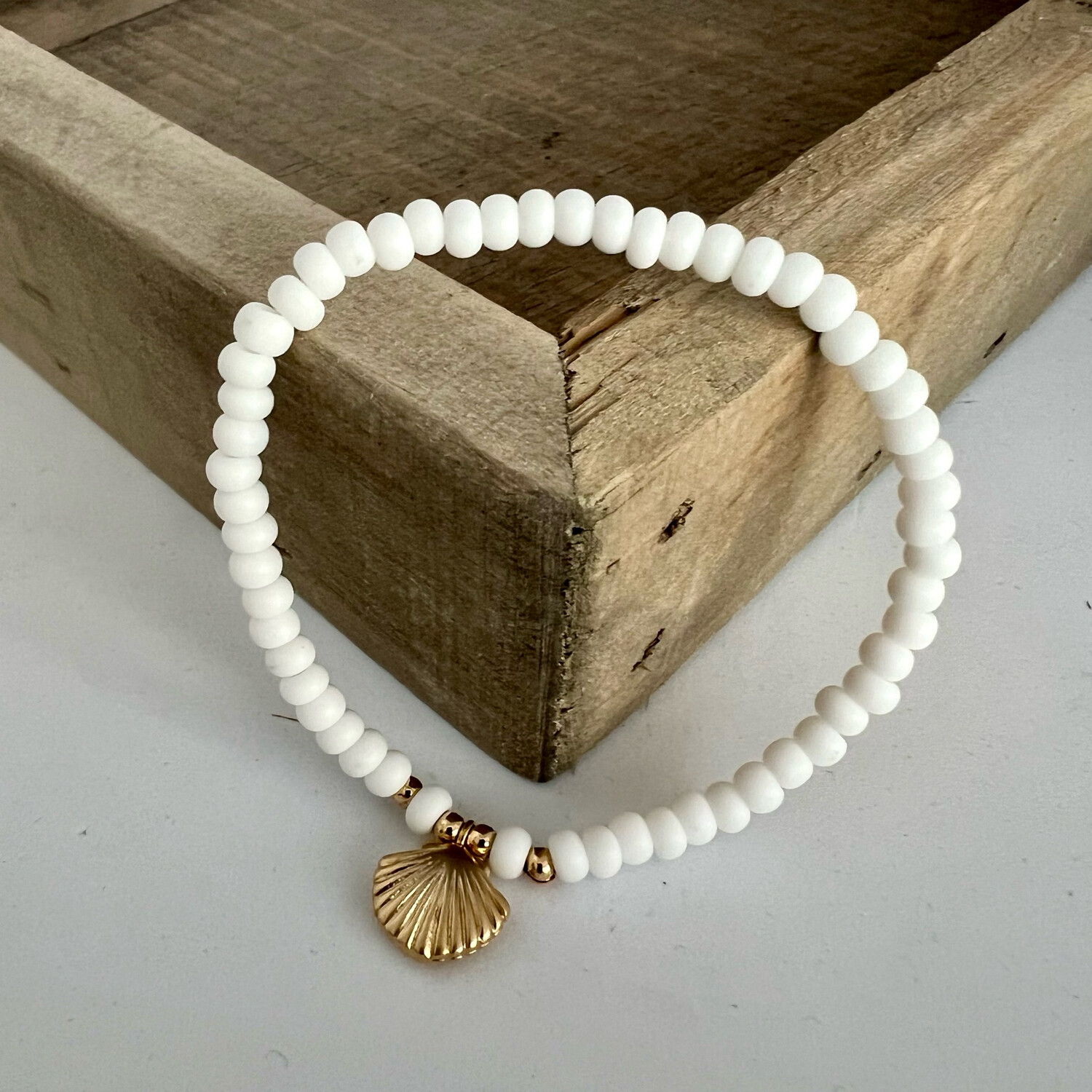 armband mattweiss-gold