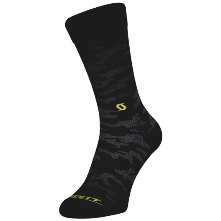 SCOTT SOCK TRAIL CAMO CREW BLCK/SUL YEL 45-47