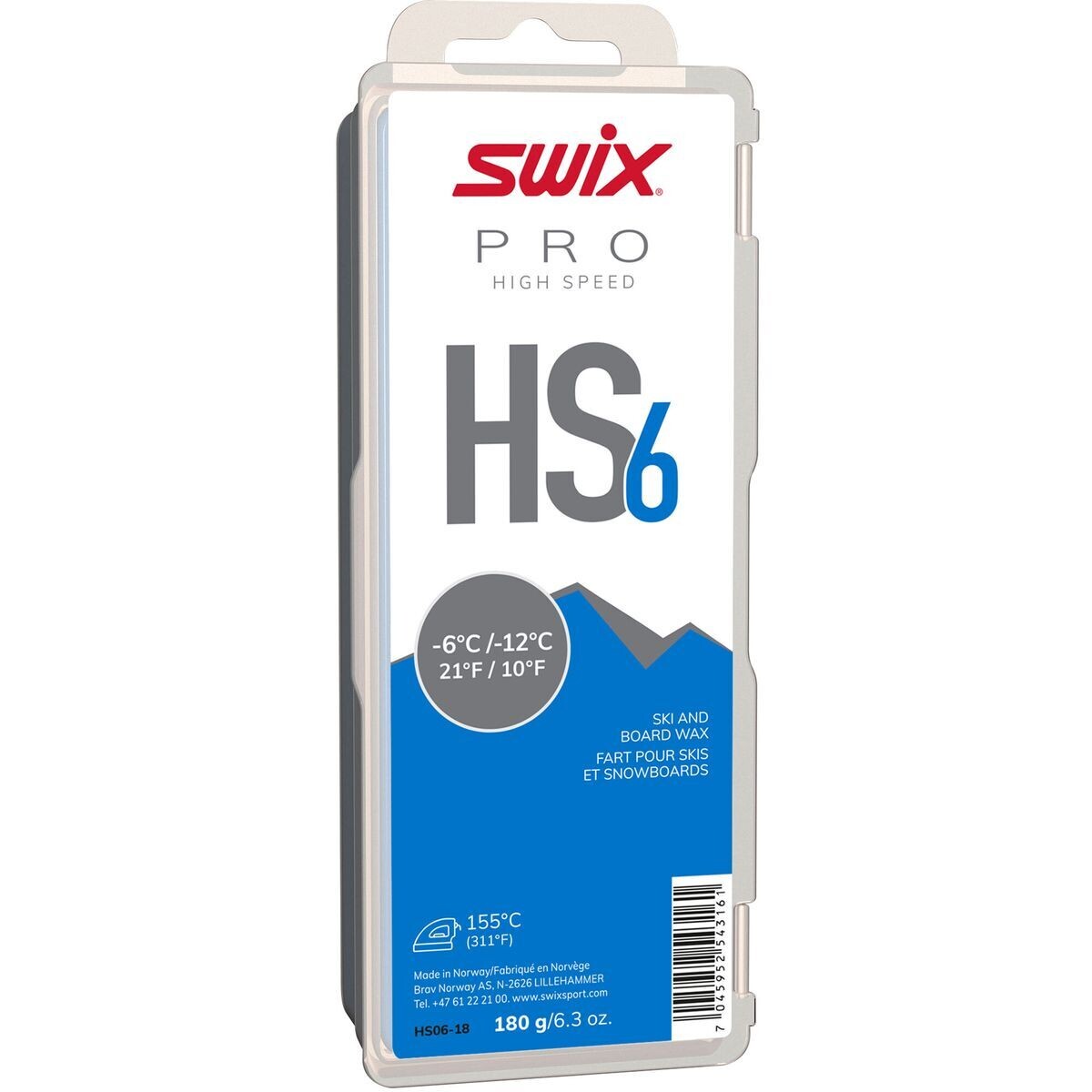 SWIX HS6 BLUE GLIDE WAX 180G