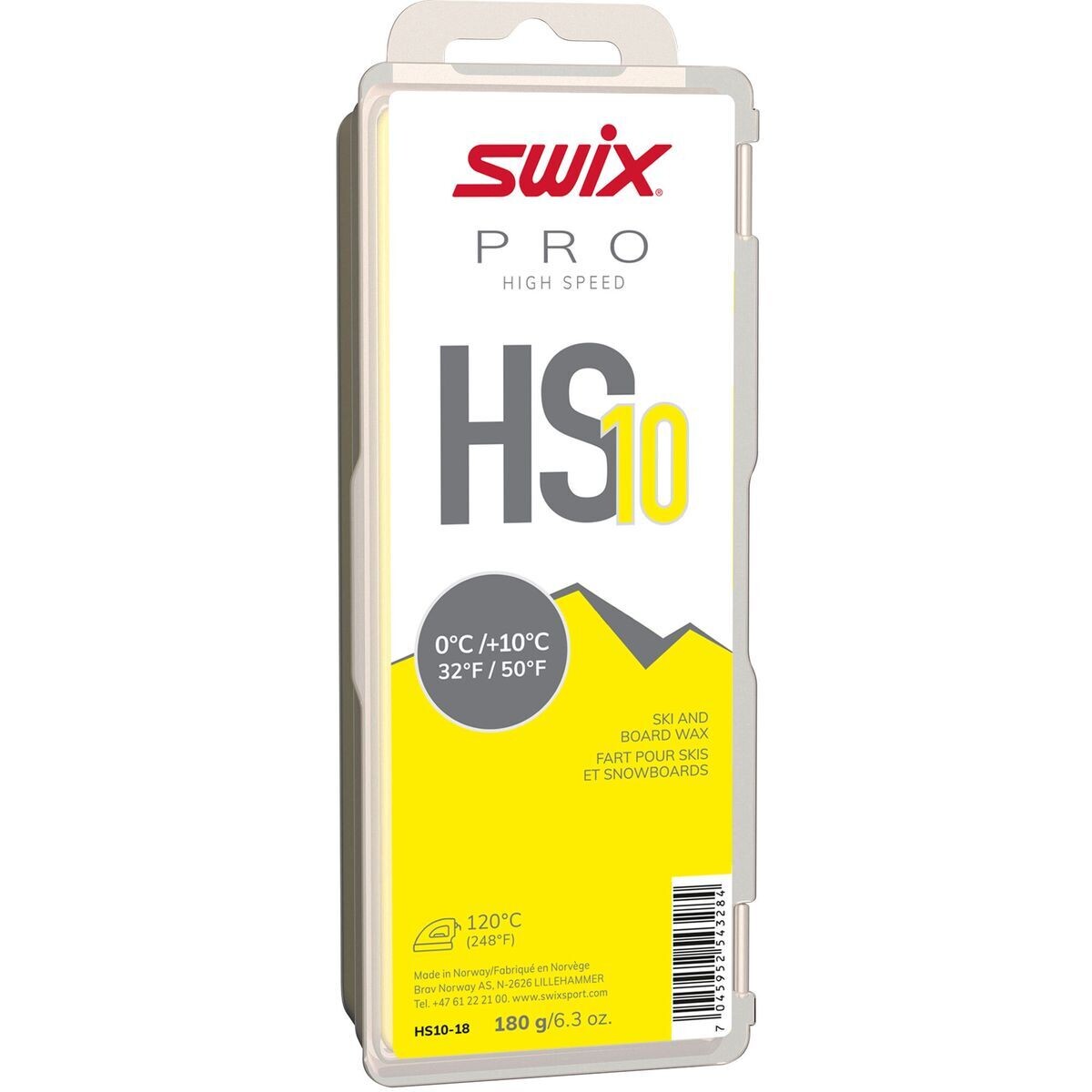 SWIX HS10 YELLOW GLIDE WAX 180G