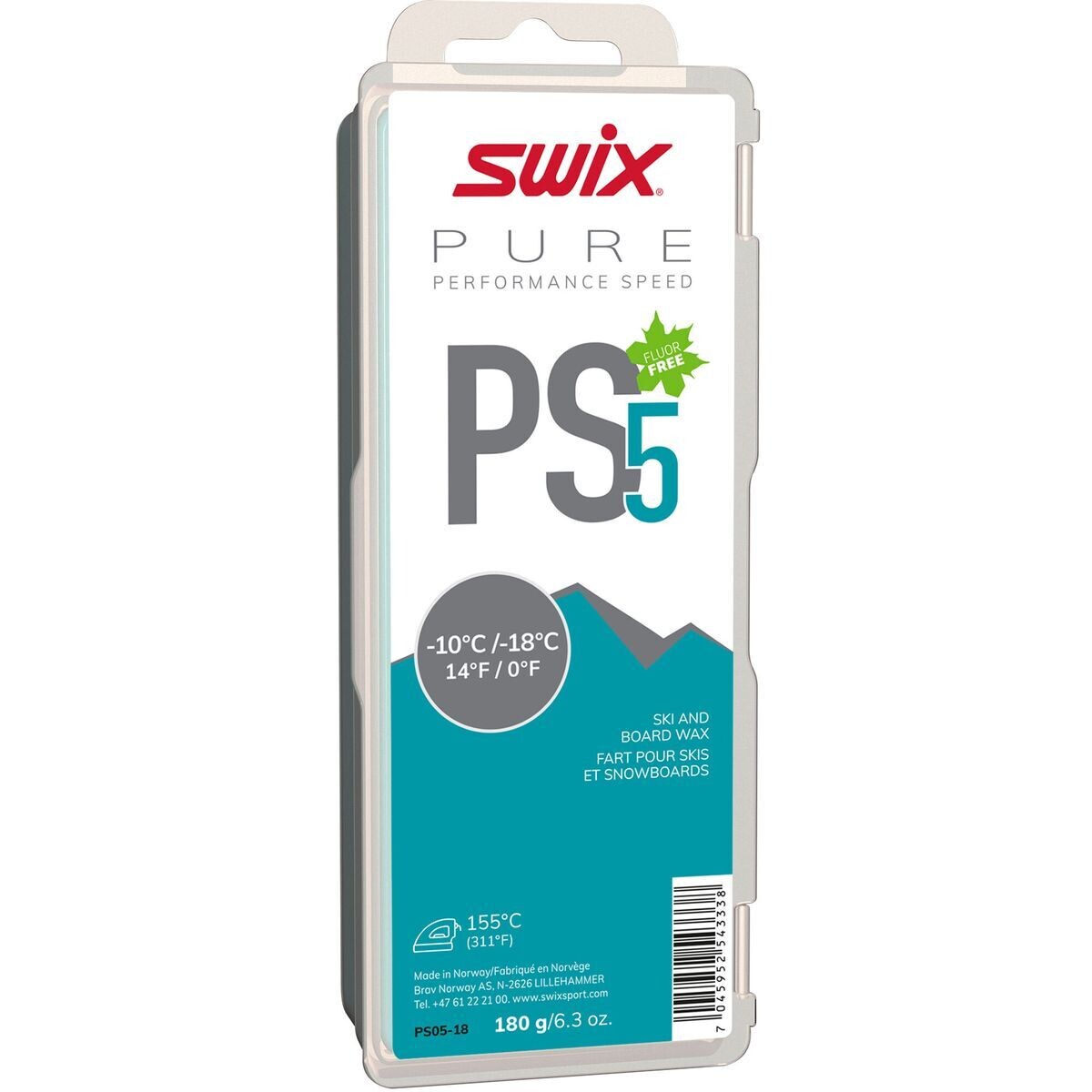 SWIX PS5 TURQUOISE GLIDE WAX 180G