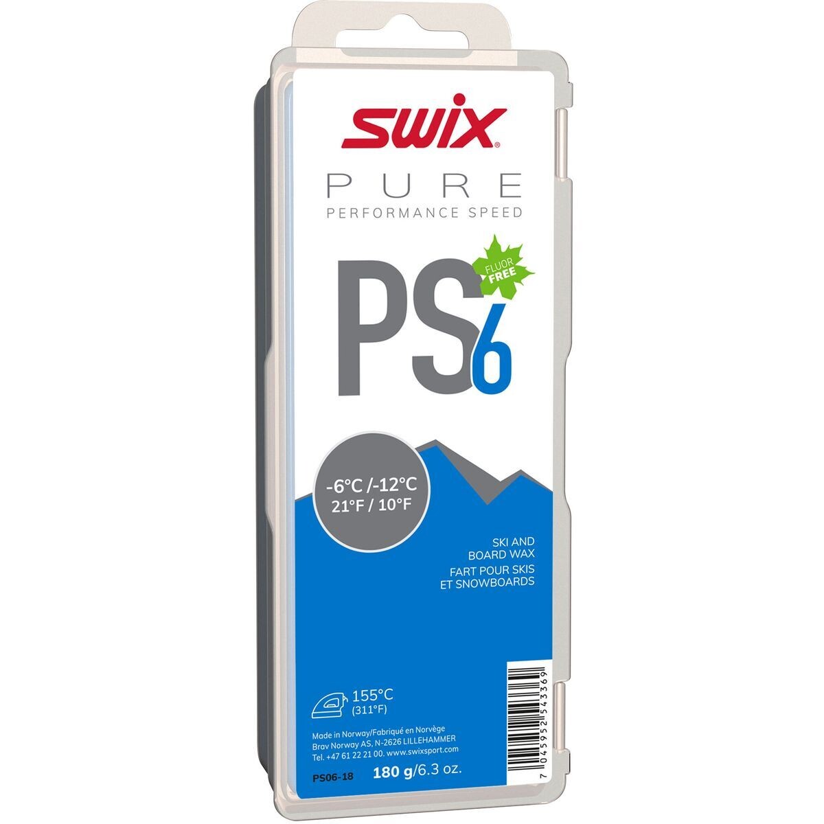 SWIX PS6 BLUE GLIDE WAX 180G