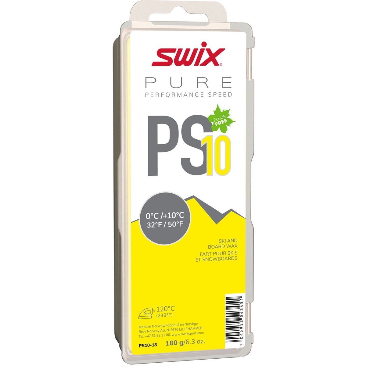 SWIX PS10 YELLOW GLIDE WAX 180G