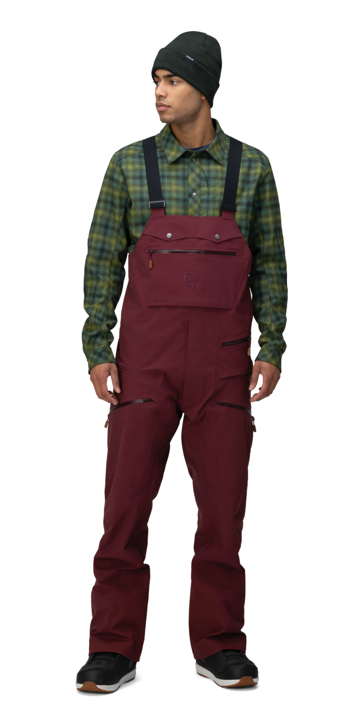 NORRONA TAMOK GORE-TEX PERFORMANCE SHELL BIB 23/24 MEN, Color: TAWNY PORT, Size: L