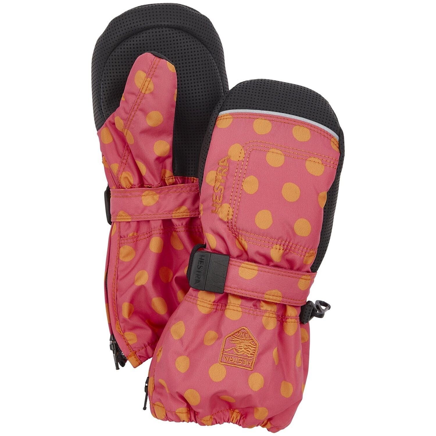 HESTRA BABY MITT ZIP LONG JUNIOR, Color: ROSE, Size: 1