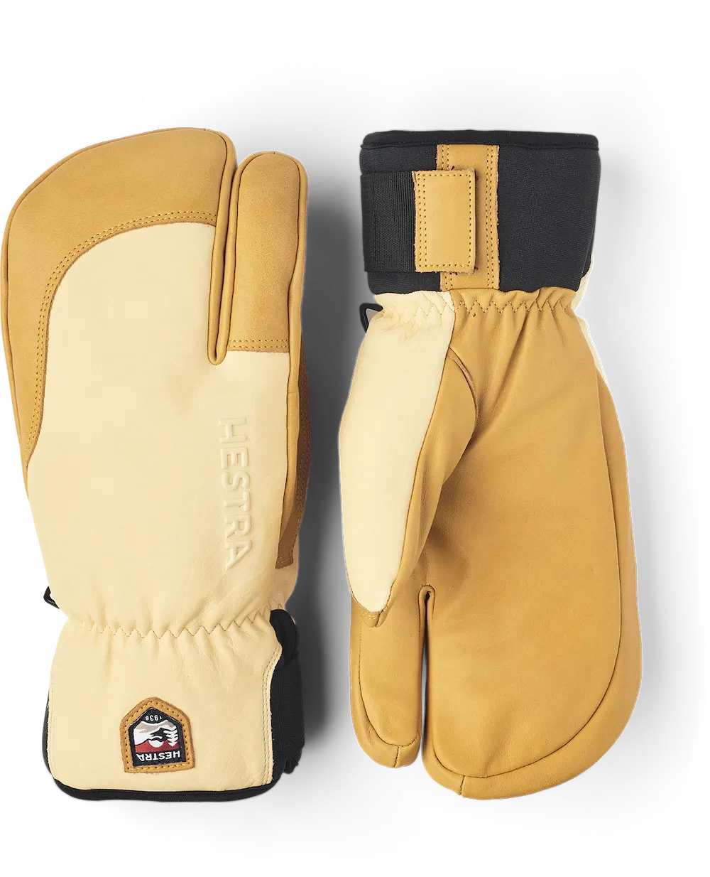 HESTRA TOPO 3 FINGER GLOVE 25/26 UNISEX, Color: NATURAL BROWN/TAN, Size: 8
