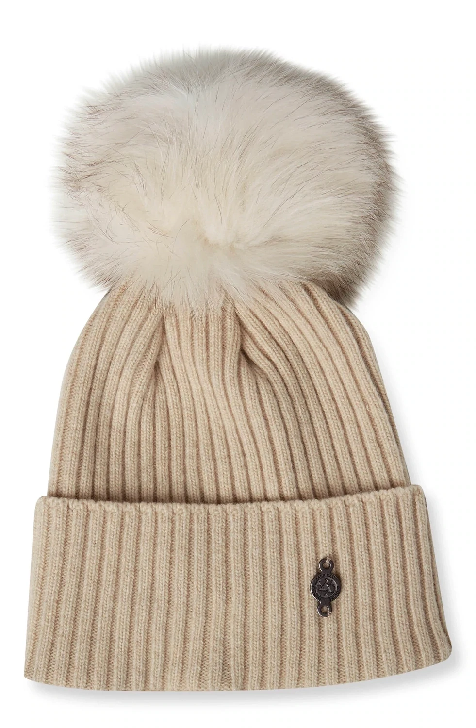 HARRICANA CLASSIC BEANIE WITH FUR POMPOM