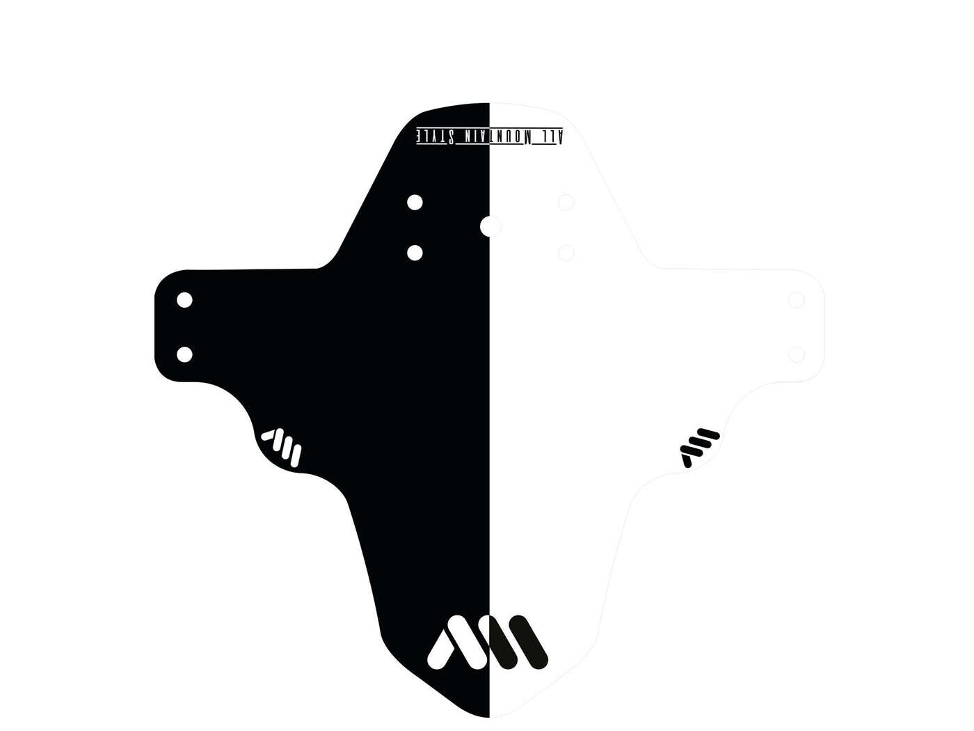 ALL MOUNTAIN STYLE FENDER MUD GUARD, Color: BLACK-WHITE