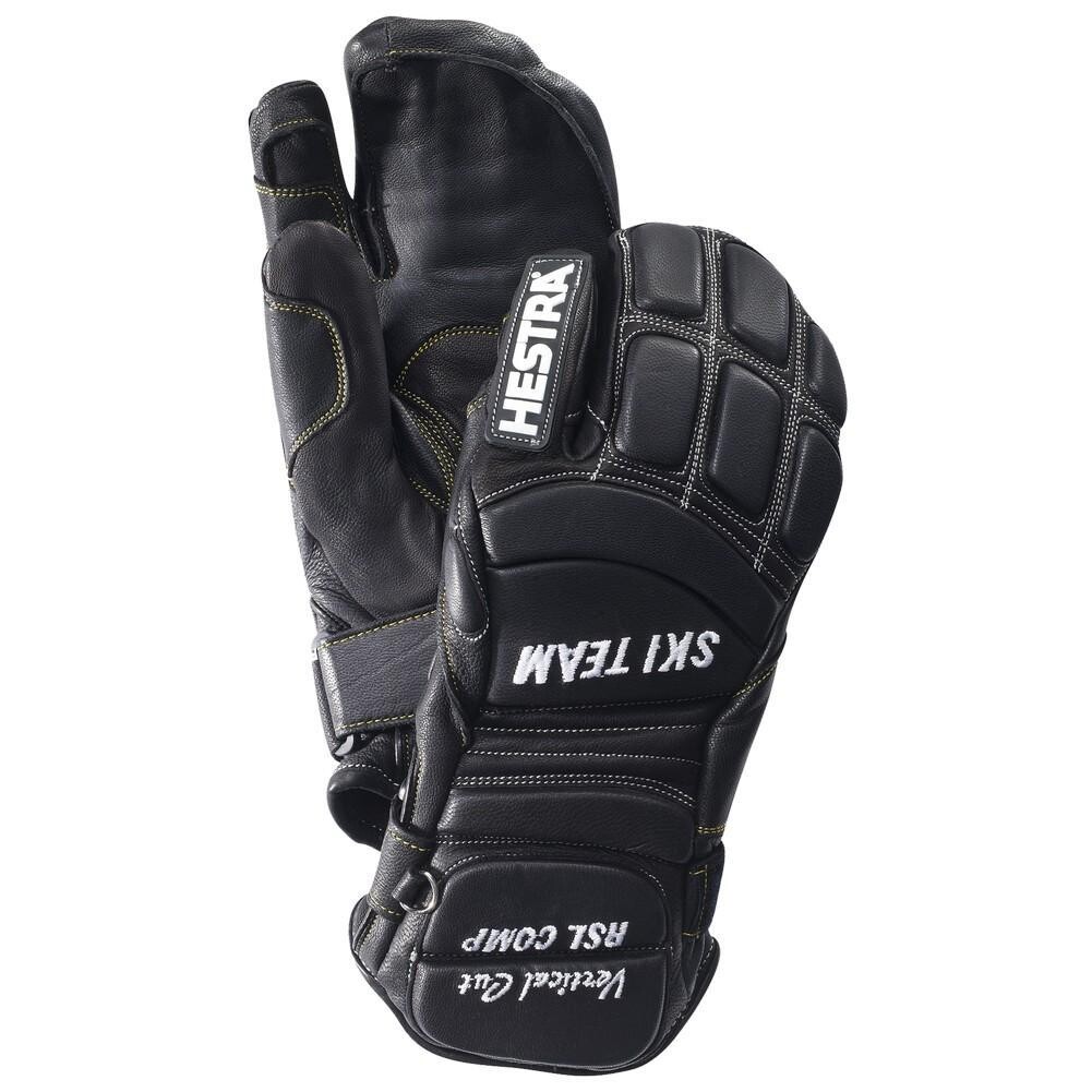 HESTRA RSL COMP VERTICAL CUT 3-FINGER UNISEX, Color: BLACK, Size: 6