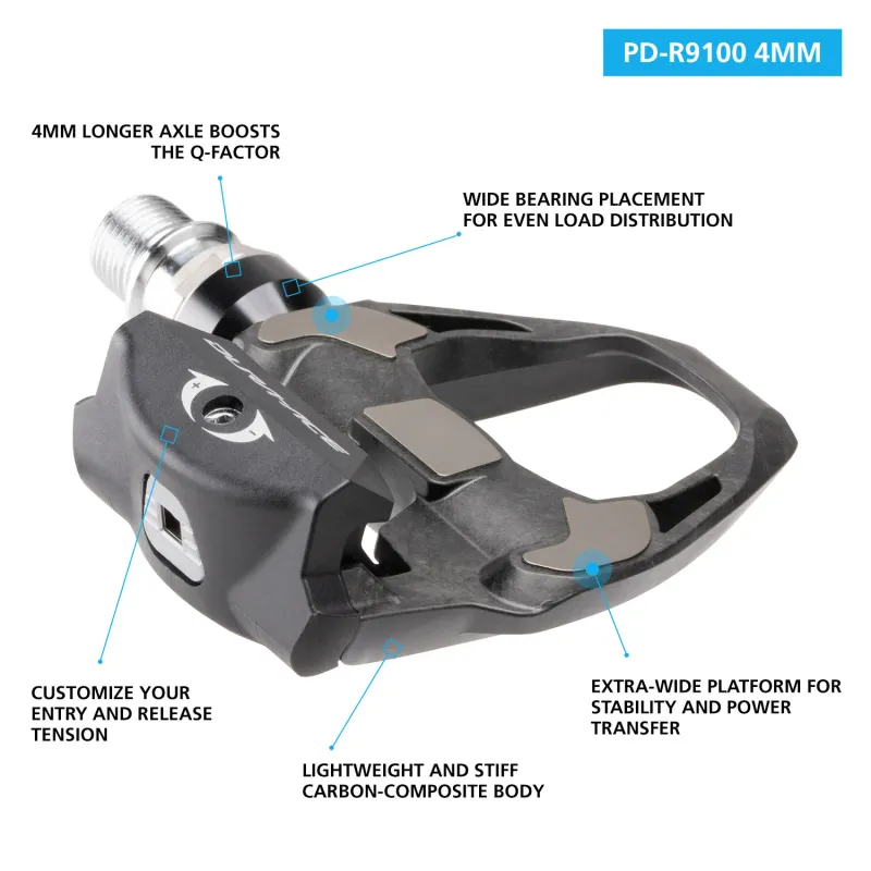 SHIMANO PD-R9100 DURA-ACE ROAD PEDALS WITH CLEATS