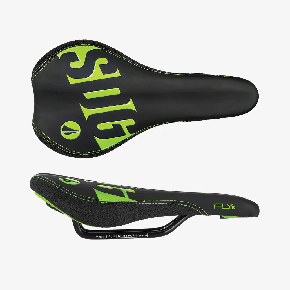 SDG Components, Fly Jr, Saddle, 235 x 122mm, Unisex, 270g, Black/Neon Green
