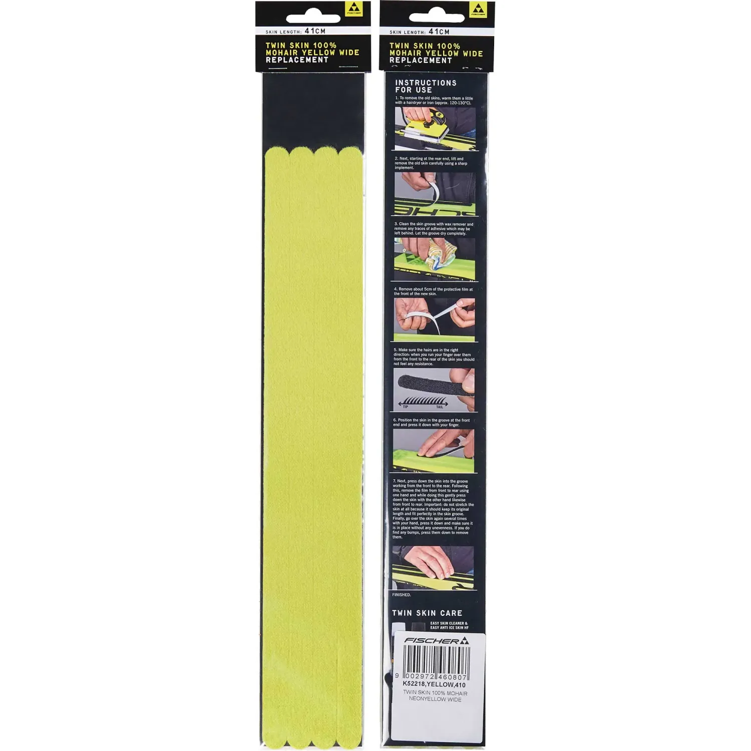 FISCHER TWIN SKIN 100% MOHAIR WIDE NEONYELLOW 25/26