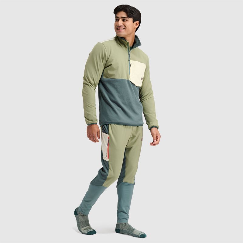 BLACKSTRAP MENS TRIBRID GRID FLEECE PULLOVER JACKET 1/2 ZIP 25/26