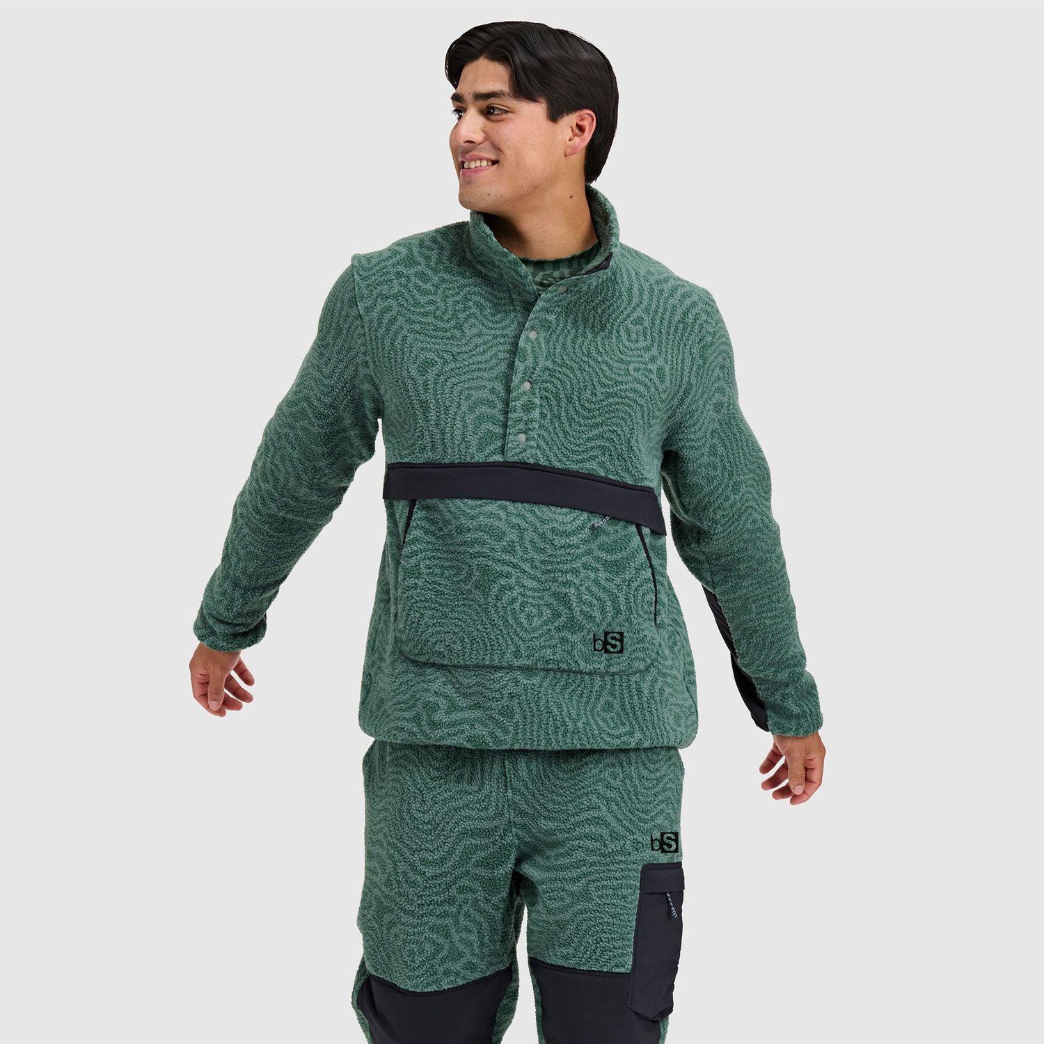 BLACKSTRAP MENS CALDERA SHERPA FLEECE PULLOVER 1/2  SNAP 25/26