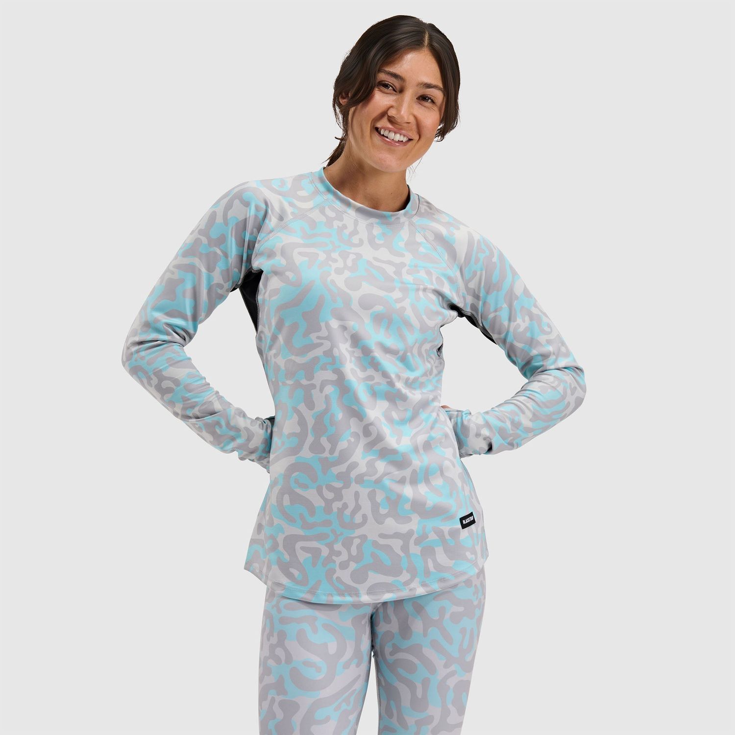 BLACKSTRAP WOMENS VISTA BASE LAYER  CREWNECK  25/26, Color: ANIMO ASH, Size: S