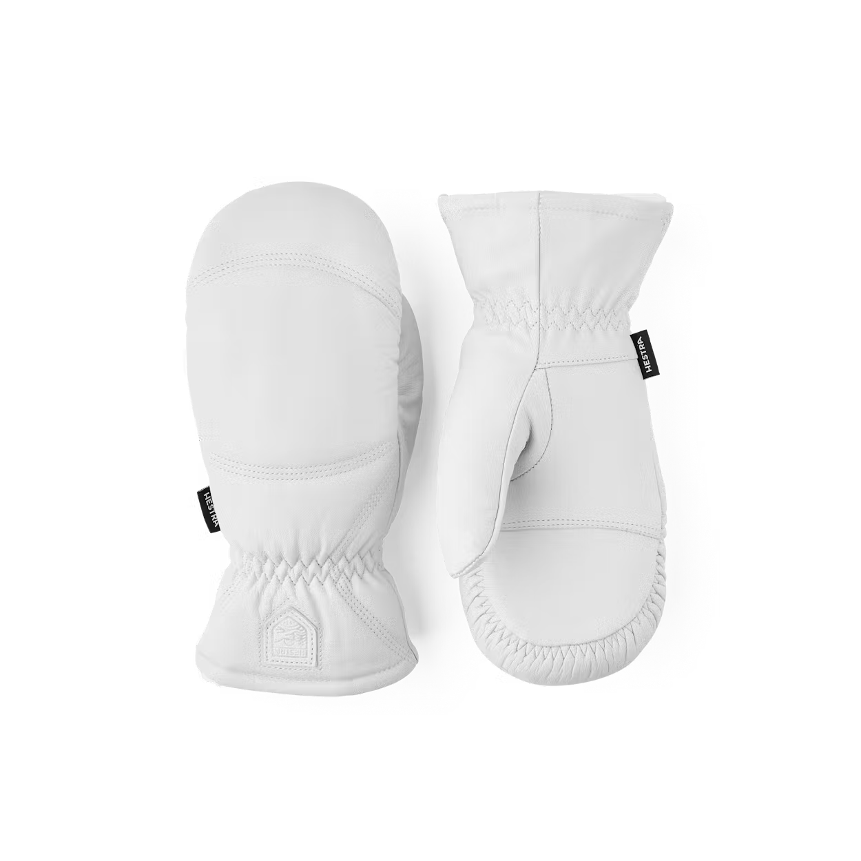 HESTRA LEATHER BOX MITT UNISEX, Color: OFF WHITE, Size: 7
