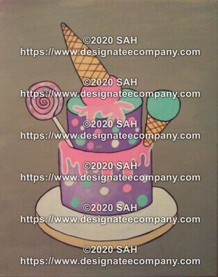 Tasty Cake and Ice Cream Gallery Wrapped Acrylic Painting on Canvas