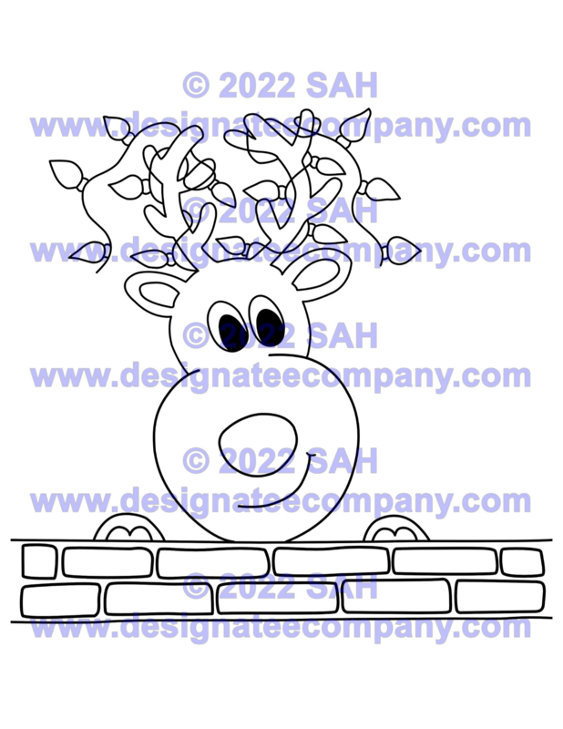 Adorable Reindeer Going Down Chimney on Christmas on Gallery Wrapped Canvas