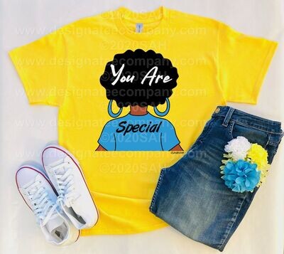 Naturally Me, You Are Special, African American Girl Rocking Afro T-Shirt
