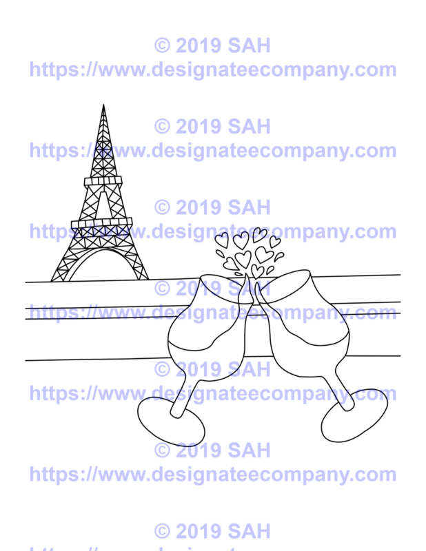 Paris Is Love Eiffel Tower Wine Sun Water Gallery Wrapped Canvas Acrylic Paint