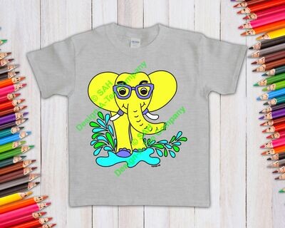 Elephant Eyeglasses Smiling Splashing Water