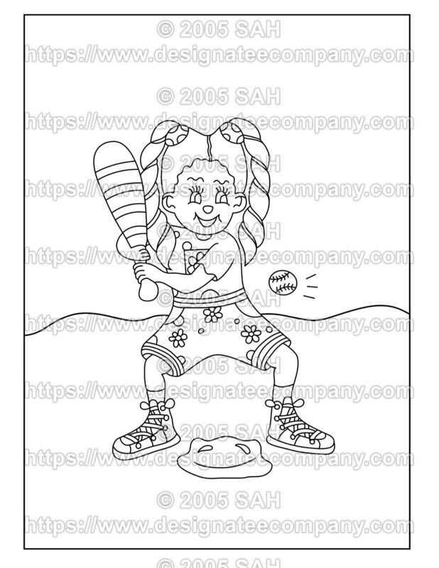 Girl Playing Baseball in the Park